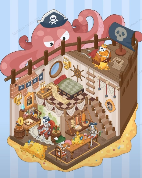 Fantasy Room Level 132 - Pirate Treasure Ship Cabin