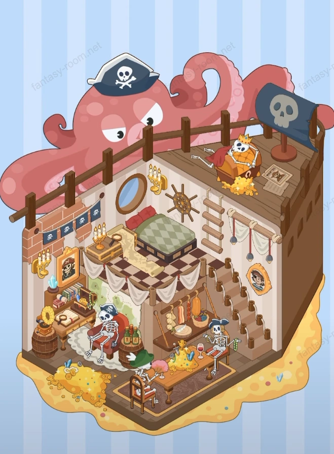 Fantasy Room Level Piraten-Schatz-Schiffs-Kabine