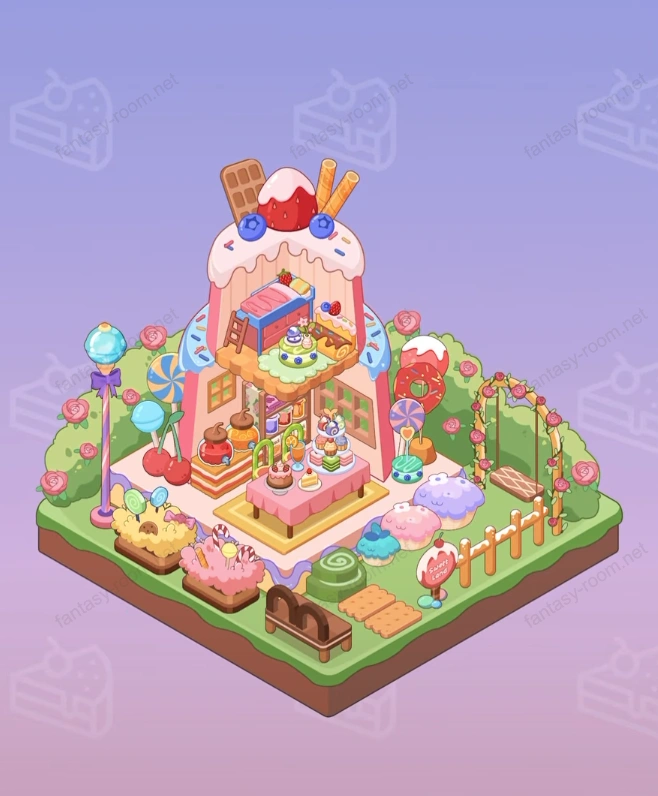 Fantasy Room स्तर मीठा कैंडी हाउस