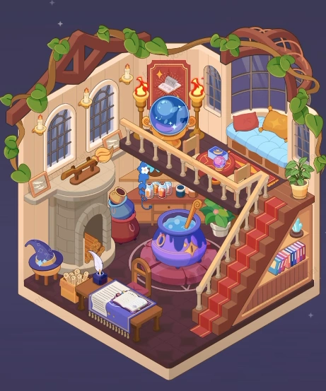 Fantasy Room Level 162 - Wizard Alchemy Study