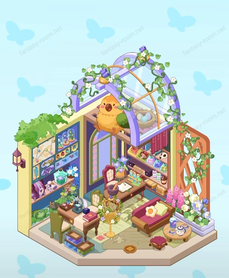 Fantasy Room Level 165 - Flower Conservatory Study Room