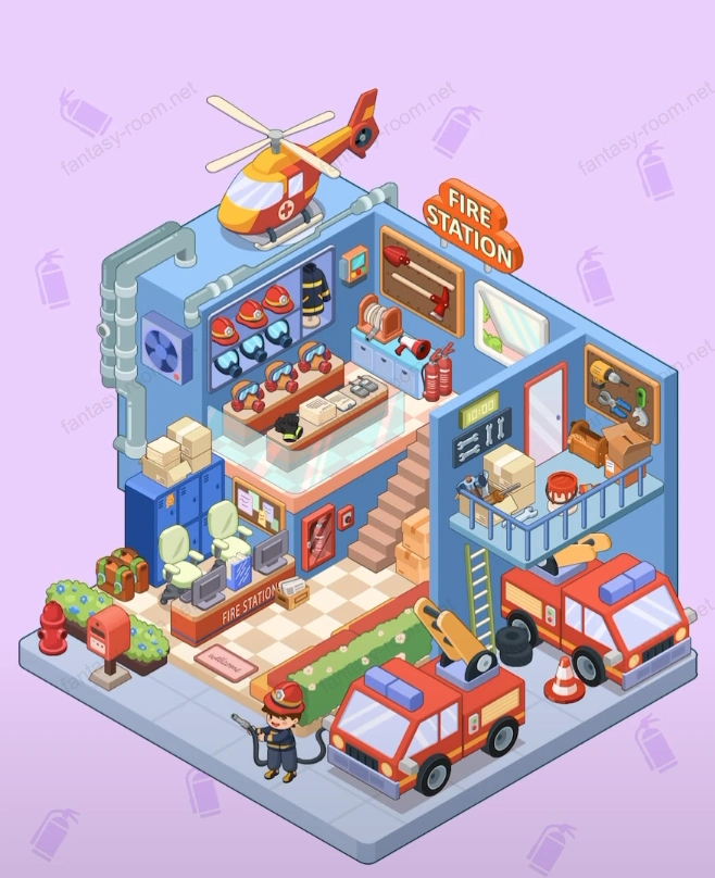 Fantasy Room Level Stadt-Feuerwache