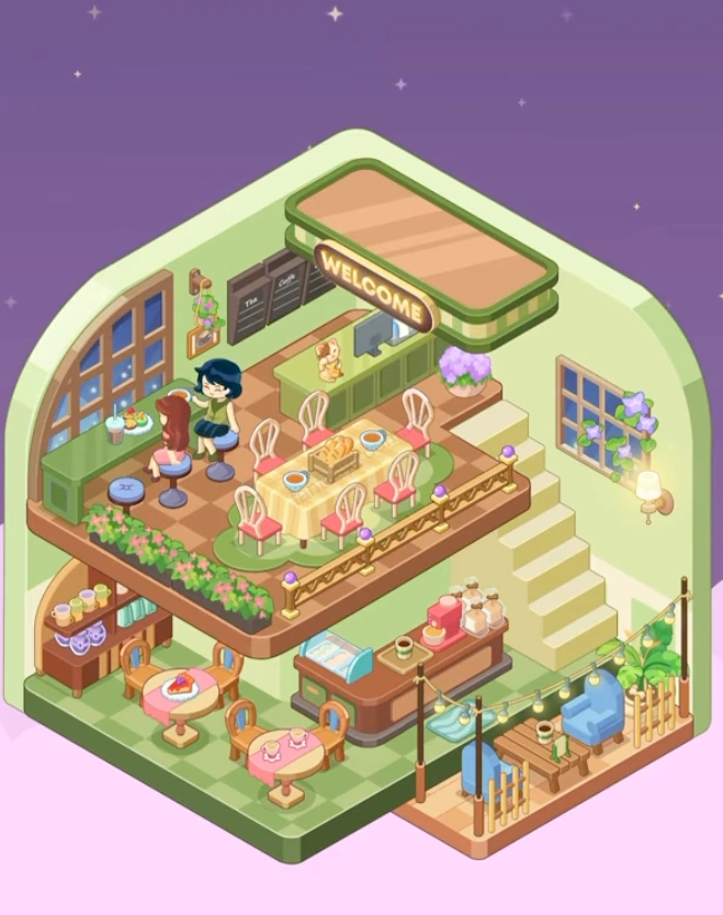 Fantasy Room Level Two-Story Café and Bakery