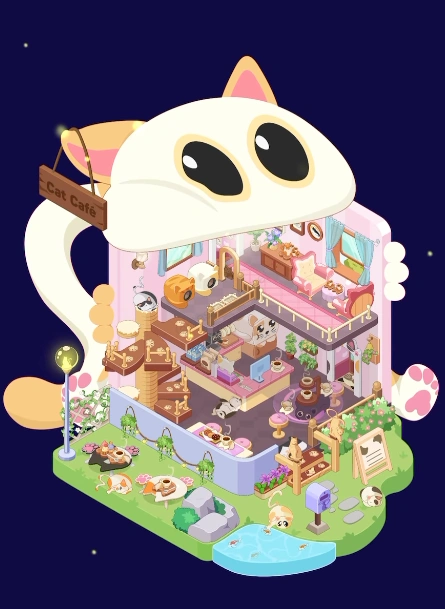 Fantasy Room Level 227 - Two-Story Cat Café