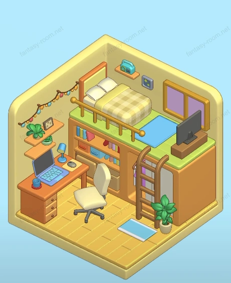 Fantasy Room Level 43 - Cozy Loft Bed and Study Corner