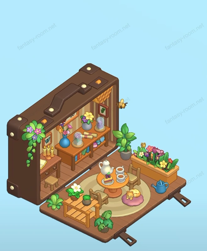 Fantasy Room Level Koffer-Teegarten-Büro