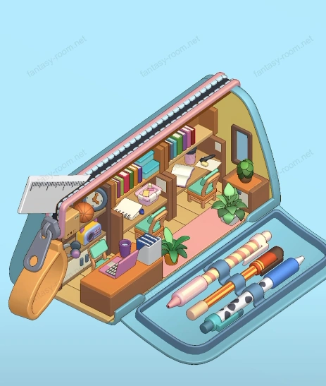 Fantasy Room Level 62 - Pencil Case Study Area